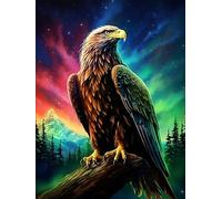 Yeerum 5D Diamond Painting by Numbers Kits for Adults Eagle Round Full Drill, DIY Diamond Art Animal Kits for Beginner Embroidery Cross Stitch Arts Crafts Home Decoration 30x40cm