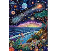 Yeerum 5D Diamond Painting by Numbers Kits for Adults Starry Sky Round Full Drill, DIY Diamond Art Landscapes Kits for Beginner Embroidery Cross Stitch Arts Crafts Home Decoration 30x40cm