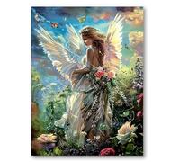Yeerumo 5D Diamond Art Kits Adults Angel Girl Round Full Drill, DIY Diamond Painting Kits for Beginner Embroidery Cross Stitch Arts Crafts Home Decoration 30x40cm