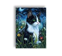 Yeerumo 5D Diamond Art Kits Adults Cat Round Full Drill, DIYAnimals Diamond Painting Kits for Beginner Embroidery Crystal Art Crafts Home Decoration 30x40cm