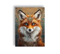 Yeerumo 5D Diamond Art Kits Adults Fox Round Full Drill, DIYAnimals Diamond Painting Kits for Beginner Embroidery Crystal Art Crafts Home Decoration 30x40cm