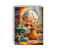 Yeerumo 5D Diamond Art Kits Adults Grandma Round Full Drill, DIY Diamond Painting Kits for Beginner Embroidery Crystal Art Crafts Home Decoration 30x40cm