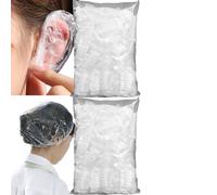 Yeesabella 100pcs Ear Covers Protectors for Shower,50pcs Disposable Shower Caps for Hair Dye, Shower, Bathing, Salon