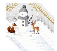 Yeesabella 10pcs Charity Christmas Card Multipack,Snowman and Woodland Animals Card Multipack,100 x 100 mm