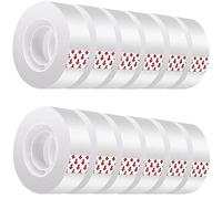 Yeesabella 12 Pack Rolls Generic Scotch Tapes, Small Invisible Sticky Tapes for Gift Parcel Repair & Packing Labelling