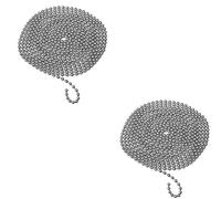 Yeesabella 2 PCS Roller Blind Chrome Beaded Pull Chain - 2.5 Meters Plastic Blind Bead Chain for Roller Roman Vertical Blind NO Connectors