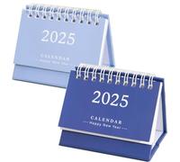 Yeesabella 2pcs 2024-2025 Desk Calendar, 2.9x5.2 Inch Academic Year Standing Flip Calendar,Running from July 2024 to December 2025 for School Office Home