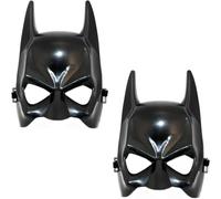 Yeesabella 2pcs Black Batman Face Mask,Eyemask for Dark Knight Super Hero,Halloween Christmas Party Masquerade Fancy Dress Cover