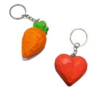 Yeesabella 2pcs Red Heart Keyring Pendant, Car Key Chain Bag Pendant,Red Wooden Keyring Pendants, Charm for Small Bags, Versatile Accessories