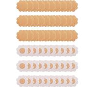 Yeesabella 60 PCS Nipple Pasties Cover Stickers Petals Shape, Skin Breast Boob Lift Nipplecovers, Skin Nude Disposable Nipplecovers Reusable Bra Tape Sticky Satin Covers Women Beige