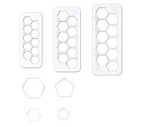 Yeesabella 7PCS Hexagon Cookie Cutters for Football Cake Decorations and Crafting