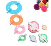 Yeesabella 8 PCS Maker, 4 Sizes Clover Craft Maker, Plush Ball Making Tool, Fluff Ball Knitting Wool & Yarn Weaver Tool, Reusable for DIY Craft