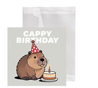 Yeesabella Capybara Cappy Birthday Card