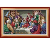 YEESAM ART Cross Stitch Kits for Adults Beginners The Last Supper by Leonardo da Vinci Pre Printed 14ct, DIY Stamped Embroidery Starter Kit Easy Sewing Set Home Decor