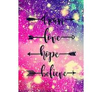 YEESAM ART Diamond Painting Kits Full Drill, Colorful Inspirational Word 30x40 cm DIY 5D Diamond Art Mosaic Crafts for Adults Kids Beginner Crystals Cross Stitch Christmas (Dream Love Hope Believe)