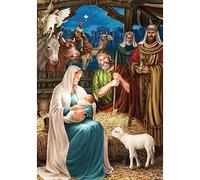 YEESAM ART Diamond Painting Kits Full Drill, Jesus Nativity Religion Believers Priest 30x40 cm DIY 5D Diamond Art Mosaic Crafts for Adults Kids Beginner Crystals Cross Stitch Christmas (Nativity)