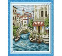YEESAM ART® New Counted Cross Stitch Kits Advanced - Natural Scenery - Embroidery Set Needlework DIY Handmade Christmas Gifts (Stamped Canvas)