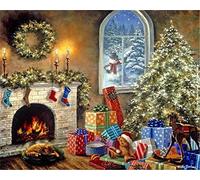 YEESAM ART Paint by Numbers for Adults Beginners Vintage Xmas Gifts Room 16x20 inch Linen Canvas Acrylic DIY Number Painting Kits Wall Art Decor Gifts（Without Frame）