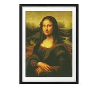 YEESAM ART Pre Printed Cross Stitch Kits for Adults & Beginners Da Vinci's Mona Lisa, 11ct DIY Stamped Cross-Stitch Embroidery Sets Needlework 36x48cm Wall Art Home Decor