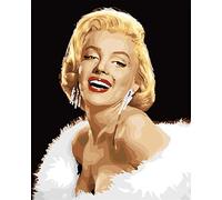 YEESAM ART Stationery Marilyn Monroe Woman, Paint by Numbers 16x20 inch DIY Painting Kits for Home Wall Decor (Marilyn Monroe, Without Frame)