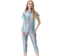 YEESAM New Modest Swimwear for Ladies, Surfing Swimsuit, Muslim Swimming Costume Women Girls, Rash Guard Short Sleeve, Islamic Modesty Burkini (gray, Asia S ~ Height: 150-160cm)
