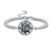 YEESIA Evil Eye Bracelet for Men Sterling Silver Celtic Knot Evil Eyes Protection Bracelet Black Devil's Eye Pendant with Stainless Steel Chain Jewelry Gift for Women