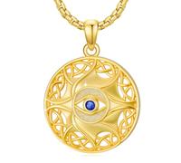 YEESIA Evil Eye Necklace for Men Sterling Silver Celtic Knot Evil Eyes Protection Necklaces Black Devil's Eye Pendant with Stainless Steel Chain Jewelry Gift for Women, non, Sterling Silver, Crystal