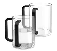 yeesport 2 PCS Judaica Hand Washing Cup with Dual Handles, Clear Acrylic Netilat Yadayim Cup with Non Slip Pads for Jewish Ritual, Sabbath, Morning Cleansing, Holiday Prayer, Festival Table