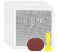 yeesport 4 Pcs Drywall Repair Kit, 12×12" Self Adhesive Mesh Patches with 2 Sanding Pads & 1 Scraper, Aluminum Dry Hole Repair Tools, Wall Repair Patch Kit for Ceiling