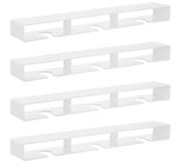 yeesport 4 Pcs Wine Glass Rack Set, Hanging Wine Glass Rack Under Cabinet, Kitchen Cabinet Organizer, Metal Inverted Stemware Holder for Bar Cabinet Kitchen, 13.1 x 1.9 x 1.2 in