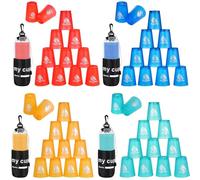 yeesport 48 PCS Sport Stacking Cups, Sport Training Game for Challenge Competition, Plastic Stacking Cups, Classic Family Game for Youth and Adults, Red+Blue+Green+Orange
