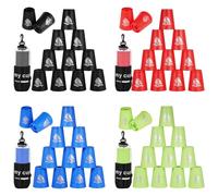 yeesport 48 Pcs Sport Stacking Cups, Sport Training Game for Challenge Competition, Plastic Stacking Cups, Classic Family Game for Kids and Adults, Red+Blue+Green+Black