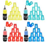 yeesport 48 PCS Sport Stacking Cups, Sport Training Game for Challenge Competition, Plastic Stacking Cups, Classic Family Game for Youth and Adults, Red+Blue+Green+Yellow
