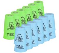 yeesport Sport Stacking Cups, 24pcs Sports Stacking Cups Sport Training Game for Challenge Competition Travel Party Gift for Kids and Adults (Blue+Green)