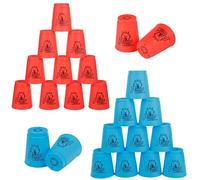 yeesport Sport Stacking Cups, 24pcs Sports Stacking Cups Sport Training Game for Challenge Competition Travel Party Gift for Kids and Adults (Blue & Red)