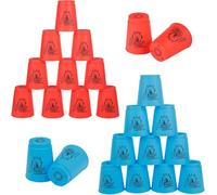 yeesport Sport Stacking Cups, 24pcs Sports Stacking Cups Sport Training Game for Challenge Competition Travel Party Gift for Kids and Adults (Blue & Red)