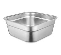 yeesport Stainless Steel Washing Basin, Versatile Sink Dish Tub, Large Square Kitchen Container, Vegetable Cleaning Bowl, Sturdy Dishpan for Home Use