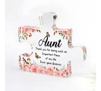 Yeesun Beautiful Acrylic Engraved Puzzle Plaque, Thank You Gift for Aunt, Christmas or Thanksgiving Day Gift for Aunt, Birthday or New Year Gift for Aunt, Desk Acrylic Deco Present for Aunt