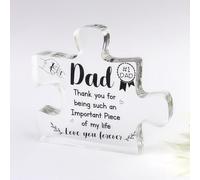 Yeesun Beautiful Transparent Acrylic Engraved Puzzle Plaque, Thank You Gift for Dad, Birthday Gift for Dad, Christmas or Thanksgiving Gift for Dad, New Year Gift for Dad
