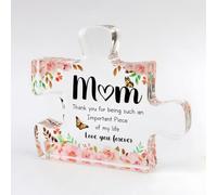 Yeesun Beautiful Transparent Acrylic Engraved Puzzle Plaque, Thank You Gift for Mum, Birthday Gift for Mum, Mother's Day Gift, Christmas or Thanksgiving Gift for Mum, New Year Gift for Mum