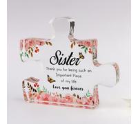 Yeesun Beautiful Transparent Acrylic Engraved Puzzle Plaque, Thank You Gift for Sister, Birthday Gift for Sister, Christmas or Thanksgiving Day Gift for Sister, New Year Gift for Sister