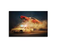 YEESUXII The Dukes of Hazzard Movie Poster Cars Canvas Wall Art Decor for Garage Living Room Bedroom Modern Home Wall Decorative Painting Gift 24x36inch(60x90cm) Unframe-style