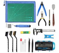 YEETIN 45 Pieces 3D Printer Tools Kit, 3D Printing Accessory Includes Deburring Tool, Digital Caliper, Art Knife Set, Tube Cutter, Storage Bag Suitable for 3D Print Removing, Cleaning, Finishing