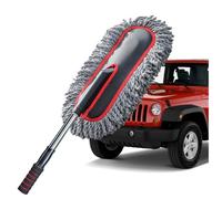 YeewayVeh Car Duster, Extendable Car Duster Exterior Scratch Free Car Cleaning Tool, Soft Microfiber Pollen and Dusting Brush for Truck, SUV, Vehicles and Home Cleaning, Light Gray