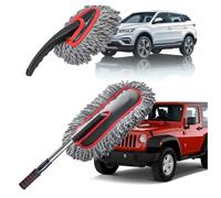 YeewayVeh Car Duster Kit, 2PCS Microfiber Exterior and Interior Scratch Free Car Duster Brush, Multipurpose Extendable Car Dash Duster for Vehicles and Home Detailing Brush Kit, Light Gray