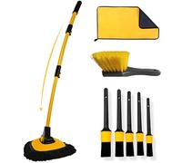 YeewayVeh Car Wash Kit, Extendable Brush Mop, Long Handle, Ginger