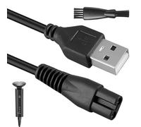 YeeXiang Charger Cable, 5V Shaver Charger Cable USB Replacement Charging Cable with Figure-8 Connector for Beauty Instrument Lint Remover (Black-shaver charger cable)