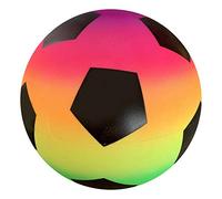 Yeeyf Football Rainbow Soccer PVC Playground Ball - Kids Bouncy Ball Multicolor Design Ball for Sports Outdoor Pool Beach Playground Garden Game Kids 22Cm Birthday Gift Inflatable Toy
