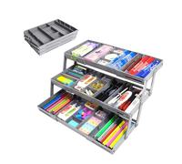 Yeeyuue 3-Tier Expandable Drawer Organizer - Multi-Level Folding Smart Organizer for Makeup, Jewelry, Desk, Office (1 Row 3 Tier-Grey)