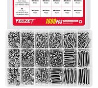 YEEZET 1600PCS M4 M5 M6 Heavy Duty Bolts and Nuts Flat & Lock Washers Assortment Kit,18-8 Stainless Steel,15 Most Common Sizes